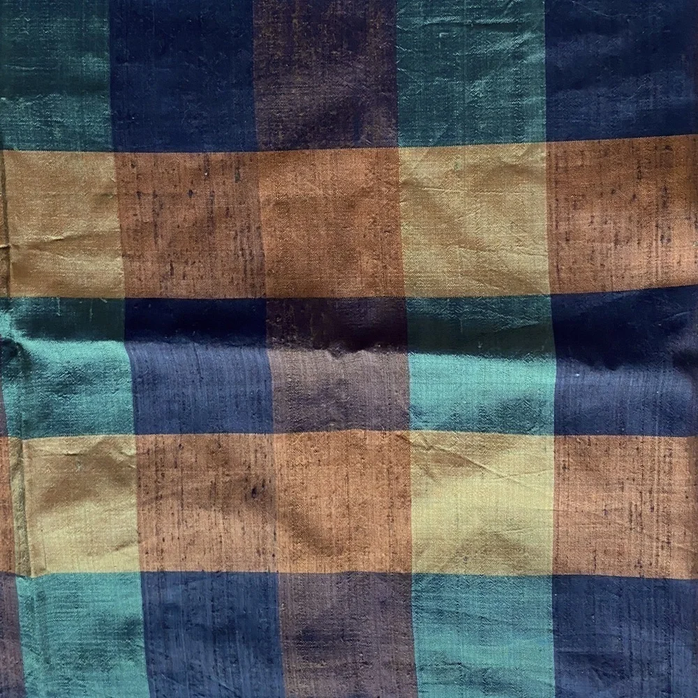 Vintage B. Altman Plaid Scarf Orange Brown Green